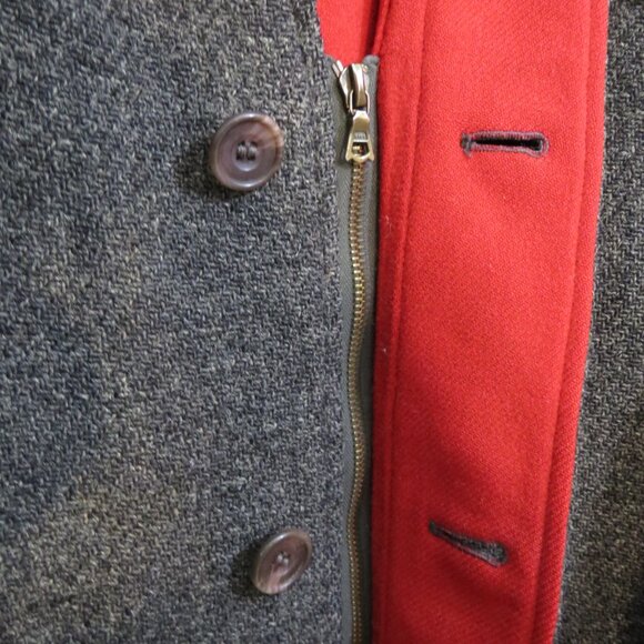 Coatwrights Invertere Men's Wool Top Coat Grey Mark Shale Zip & Button Size 40R - Picture 8 of 14